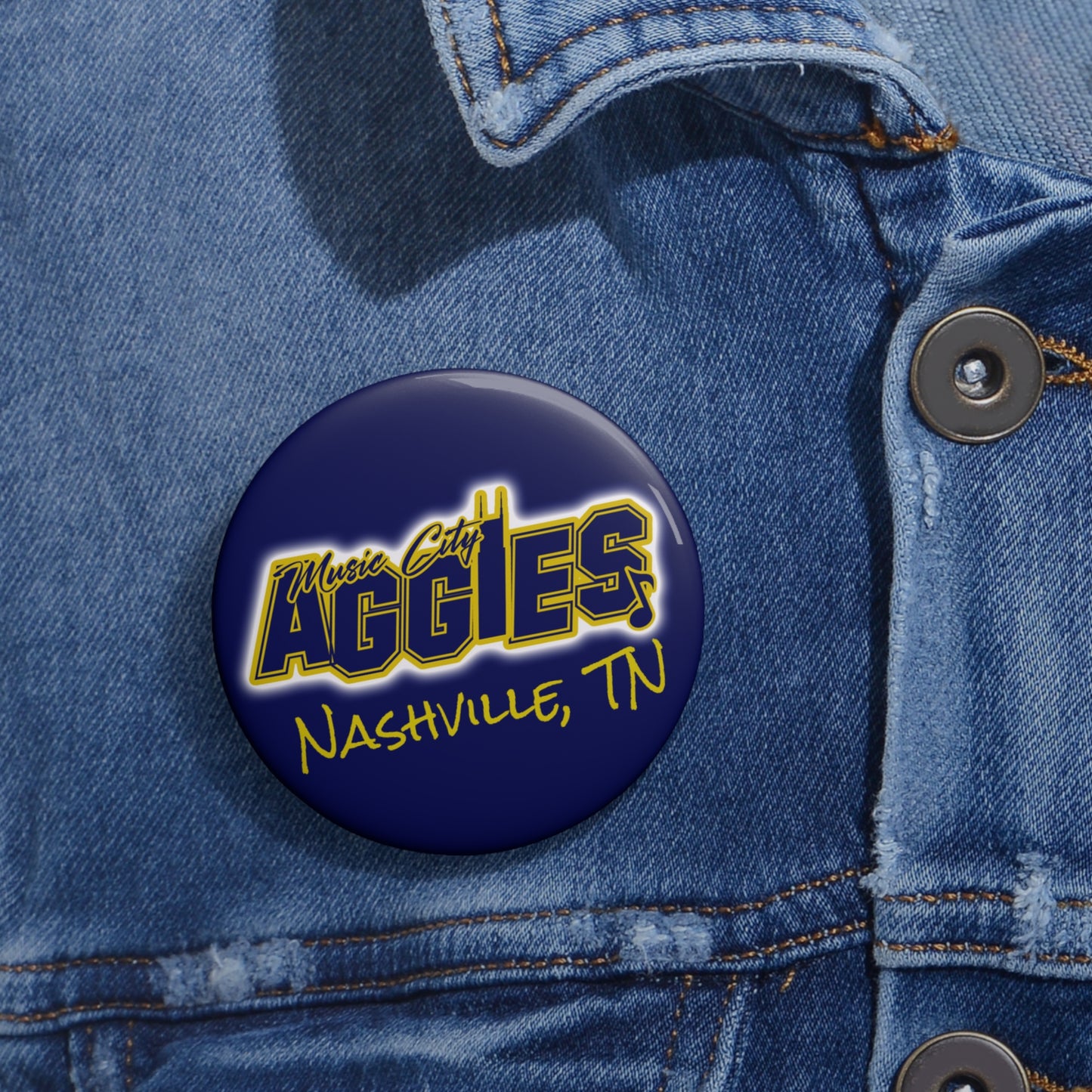 BLUE Music City Aggies Buttons (2.25 -inches) Fun Accessories for Events, Gifts, Parties, Team Spirit