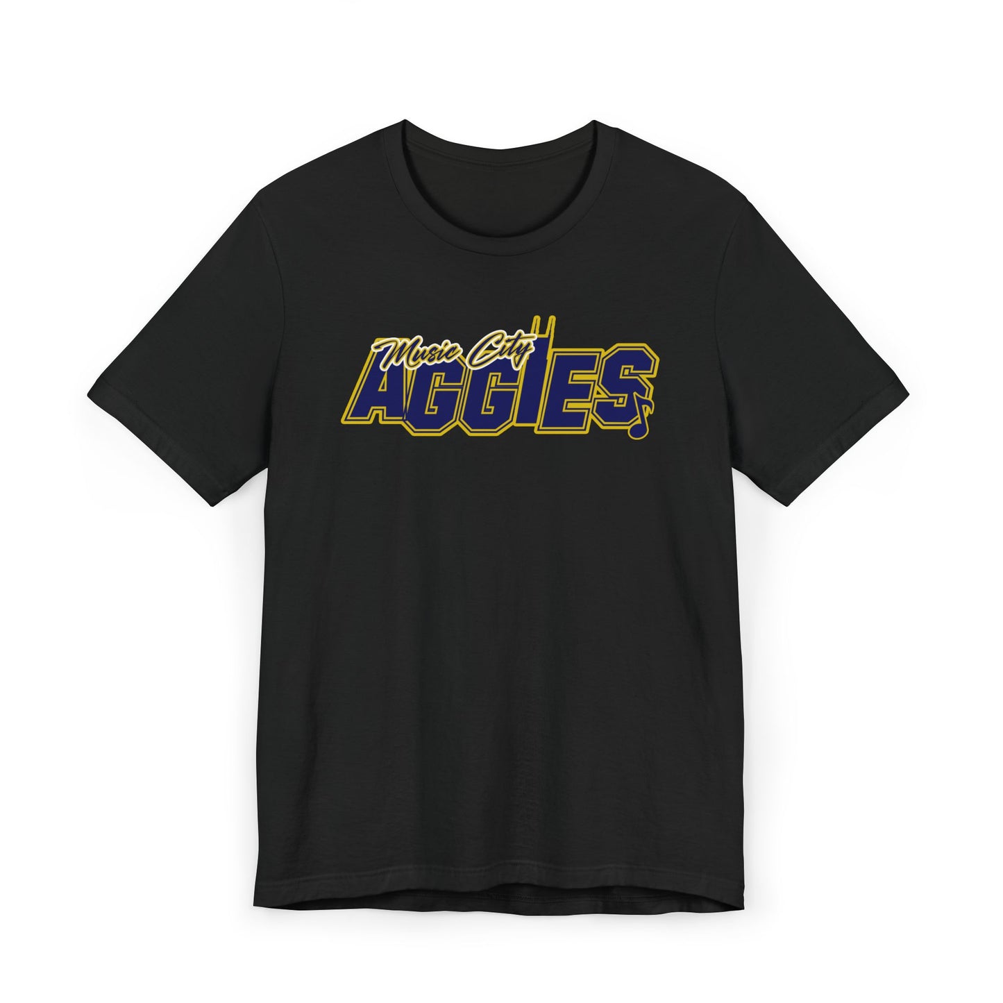 Music City Aggies Unisex Jersey T-Shirt, Casual Tee, Fan Apparel, Gift for Students, College Spirit Wear, Perfect for Team Events