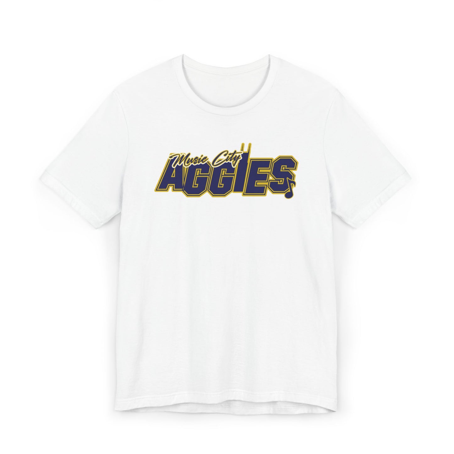 Music City Aggies Unisex Jersey T-Shirt, Casual Tee, Fan Apparel, Gift for Students, College Spirit Wear, Perfect for Team Events
