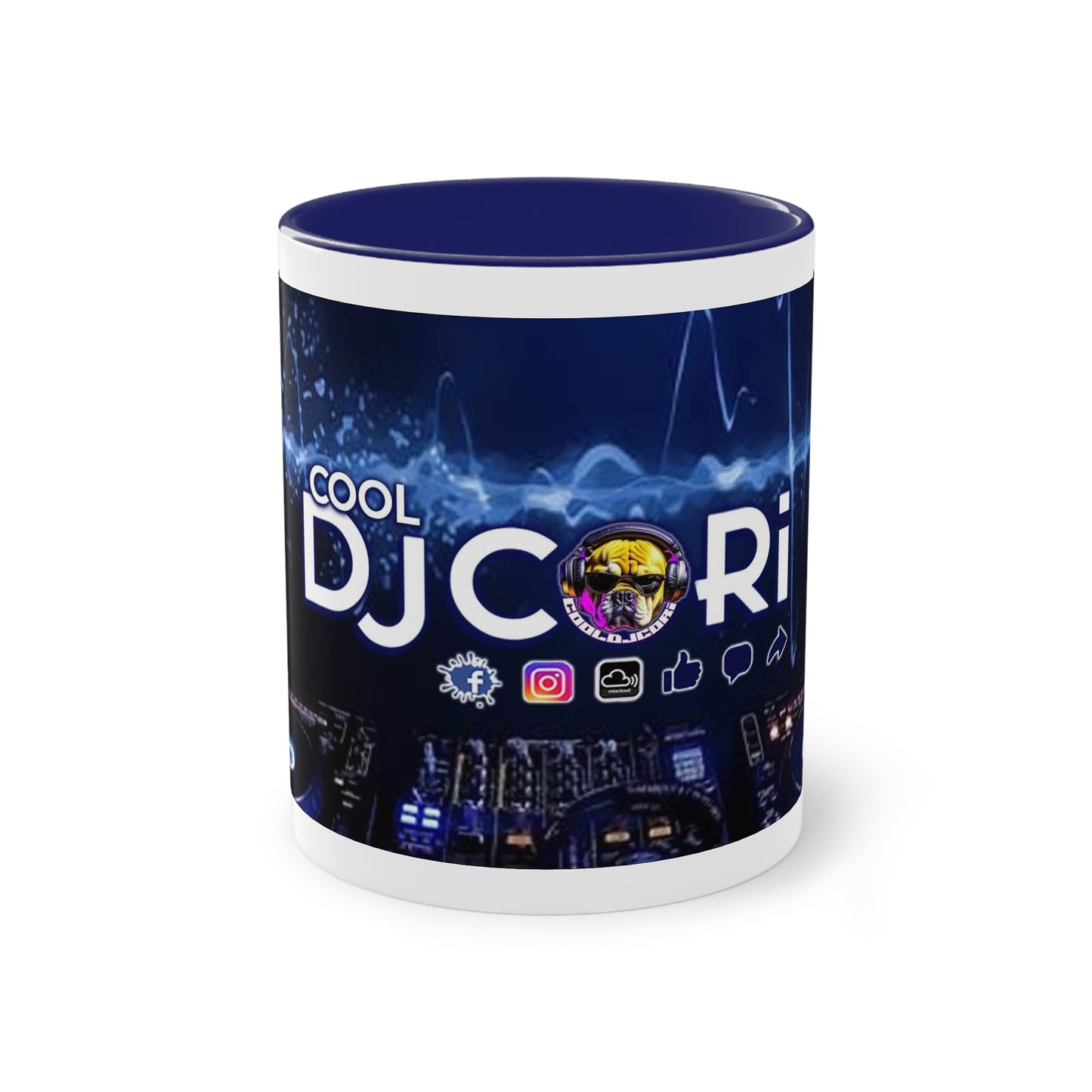 CoolDjCori Two-Tone Coffee Mug, 11oz - Music Theme Mug, Dog Lover Kitchen Decor, Unique [...]