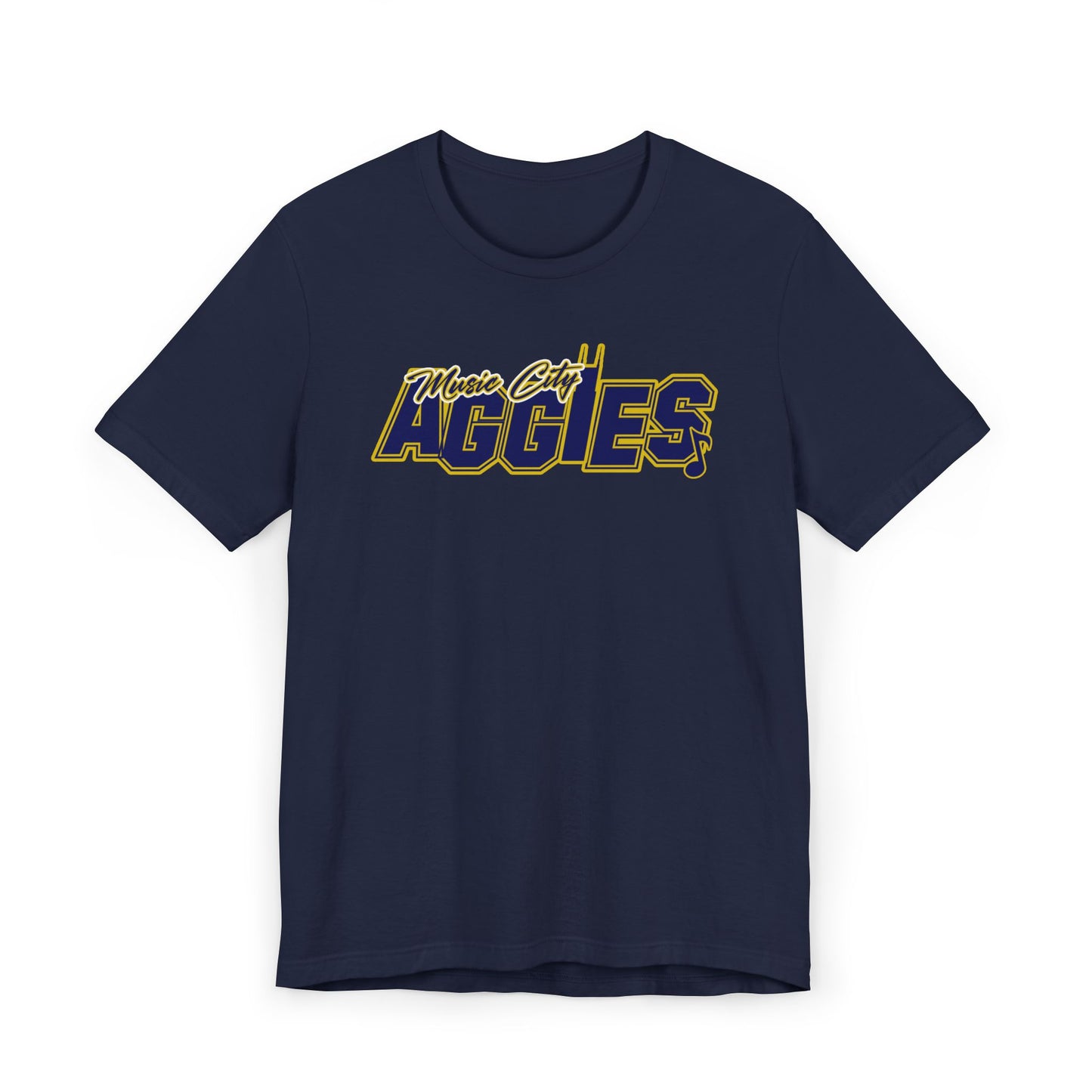 Music City Aggies Unisex Jersey T-Shirt, Casual Tee, Fan Apparel, Gift for Students, College Spirit Wear, Perfect for Team Events