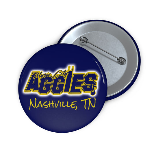 BLUE Music City Aggies Buttons (2.25 -inches) Fun Accessories for Events, Gifts, Parties, Team Spirit