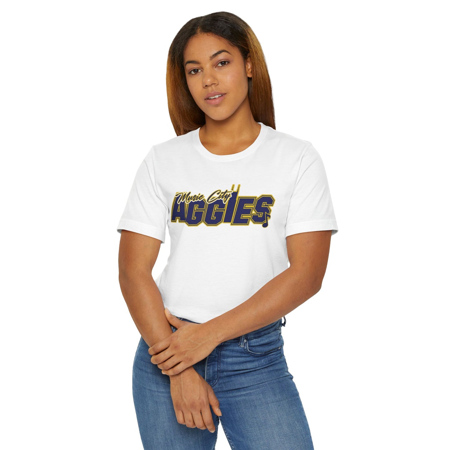 Music City Aggies Unisex Jersey T-Shirt, Casual Tee, Fan Apparel, Gift for Students, College Spirit Wear, Perfect for Team Events