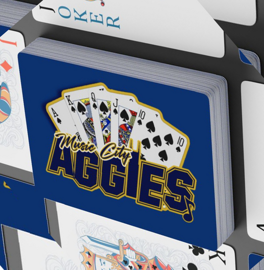 (BLUE) Playing Cards Set - Music City Aggies, Spades, Tonk, Bid Whist, Custom Game Night Fun, Perfect for Card Players, Card Games & Collectibles