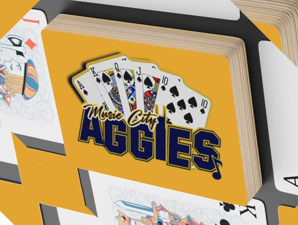 (YELLOW) Playing Cards Set - Music City Aggies, Spades, Tonk, Bid Whist, Custom Game Night Fun, Perfect for Card Players, Card Games & Collectibles