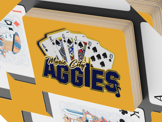 (YELLOW) Playing Cards Set - Music City Aggies, Spades, Tonk, Bid Whist, Custom Game Night Fun, Perfect for Card Players, Card Games & Collectibles