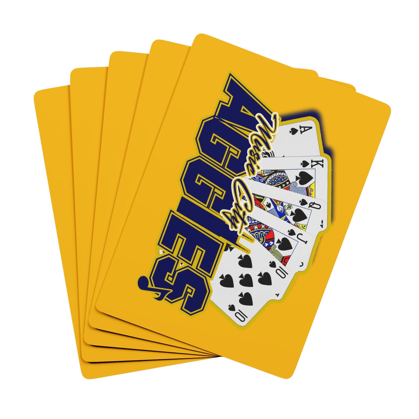 (YELLOW) Playing Cards Set - Music City Aggies, Spades, Tonk, Bid Whist, Custom Game Night Fun, Perfect for Card Players, Card Games & Collectibles