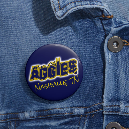 BLUE Music City Aggies Buttons (2.25 -inches) Fun Accessories for Events, Gifts, Parties, Team Spirit