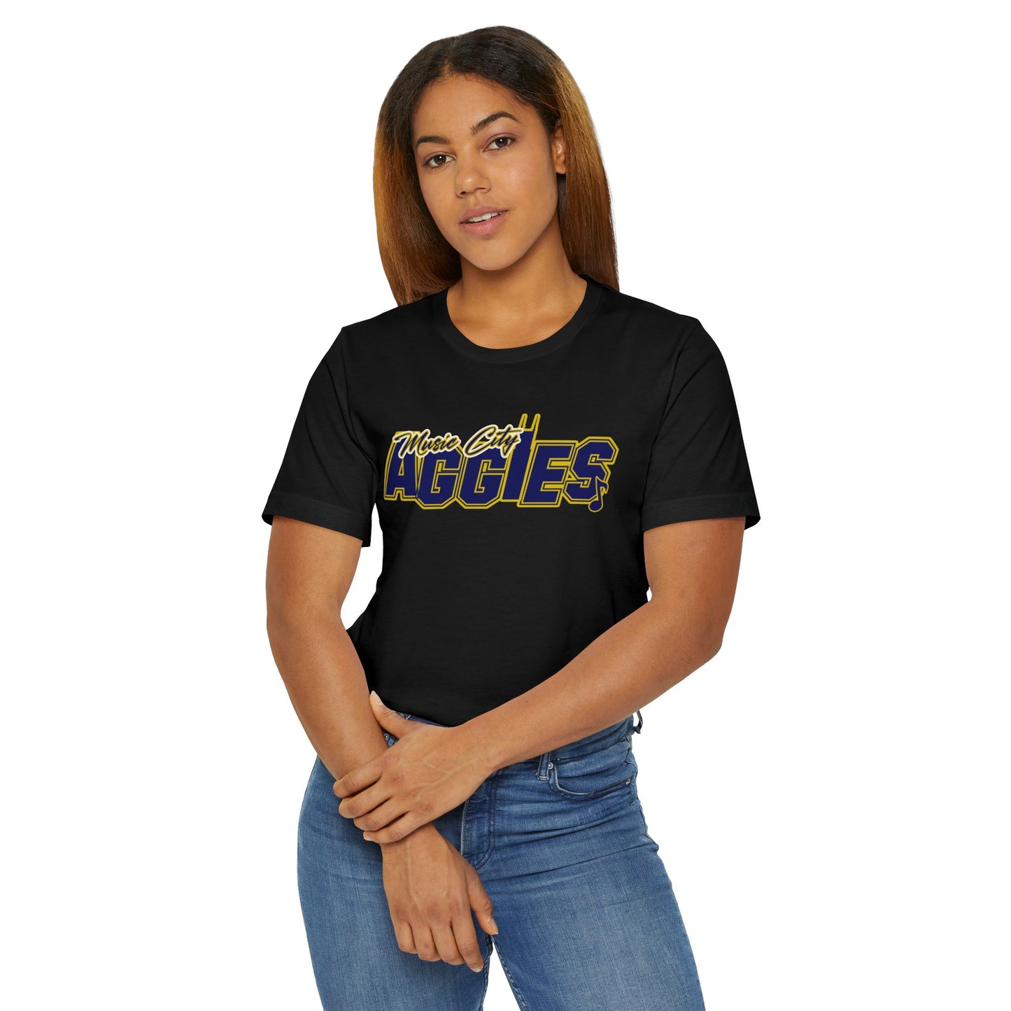 Music City Aggies Unisex Jersey T-Shirt, Casual Tee, Fan Apparel, Gift for Students, College Spirit Wear, Perfect for Team Events